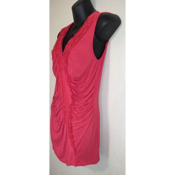Grace Elements Coral Tank Top MEDIUM Ruching Sleeveless Asymmetrical Flattering - Picture 2 of 12